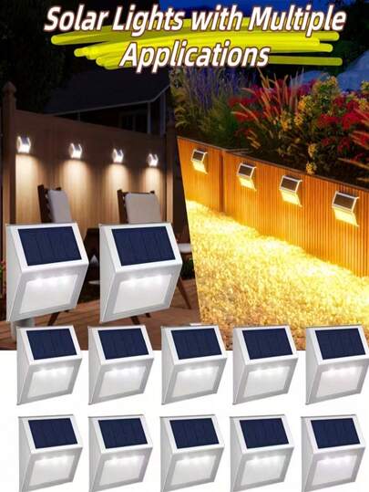 1/4/12 buc lumini solare pentru trepte (pentru lumini solare pentru garduri cu ecran LED mai mici, se potrivesc perfect scărilor, aleilor, grădinilor, teraselor, treptelor, gardurilor, curților, traseelor, garajelor, teraselor etc.)