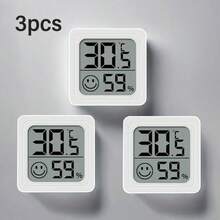 1个/3个迷你家用除湿温度计，紧凑型数字室内温湿度监测器，带大液晶显示屏，电池供电，适用于家庭、青少年房间、宠物房、汽车和办公室。