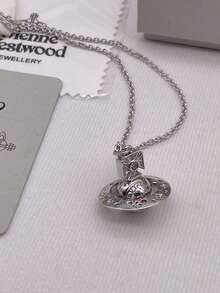 Vivienne Westwood Limited Edition Moon 3D Orb Long Chain Necklace - Silver - View 7