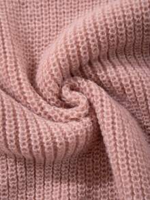 Lightweight Casual Textured Knit Oversized Unisex Sweater, Minimalist Design, Loose Fit Crew Neck Pullover, Suitable For Autumn/Winter - Pink - View 11