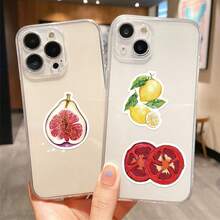 50张地中海番茄贴纸，美观乙烯基材质，高品质贴纸，可用于剪贴簿、日记本、笔记本电脑、保险杠、滑板、水瓶、电脑、手机等，为您的生活增添乐趣，是送给成人的完美礼物。趣味贴纸，剪贴簿用品，Kindle适用。 - 彩色 - 查看 7