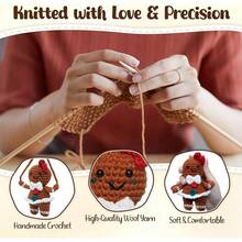 OASSIE Christmas Tree Decorations  Crochet - Crochet Christmas Tree With Card - Stocking Stuffers For Xmas Party Decorations, Holiday Decor Gifts For Women Mom Grandma Friends Family - Quế – Gừng Joy - Xem 5