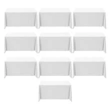 White Table Cloth,10 Pack 90 * 156inch Stain And Wrinkle Resistant Polyester White Table Cloth Rectangle,Decorative Fabric Table Cover For Party,Wedding,Kitchen,Dinning - Multicolor 767 - View 1