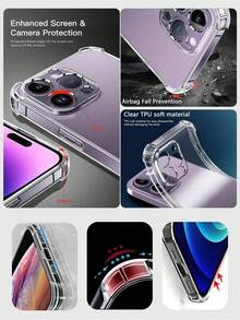 2pcs Customized Initial Monogram Soft Thick Anti-Drop Protective Phone Case, Suitable For IPhone 11, 13, 15, Pro Max, A23, A14, S23, 24, Ultra, Personalized Street Casual Fashion Phone Cover