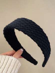 4条/1条，周长38厘米/14.96英寸，黑色、白色、棕色、肤色针织发带，女士时尚百搭高端优雅简约纯色发饰，适合日常佩戴、休闲、派对、通勤、度假、扎马尾辫、盘发、洗脸、化妆、搭配服装等场合。 - 彩色 - 查看 9