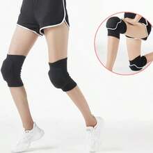 1Pair Sports Compression Knee Pads Elastic Knee Protector Thickened Sponge Knee Brace Support For Dancing Workout Training, Sports Knee Pad Breathable Elastic Knee Protector Dance Yoga Football Knee Brace Anti-Slip Compression Fitness Knee Pad - Black - View 7