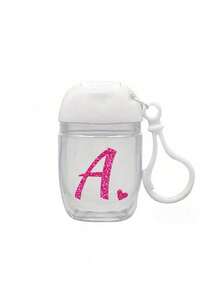 Rose Red Gold Letter Love A-Z Creative Printing Pattern, Transparent Hand Sanitizer Empty Bottle, Travel, Bracket Hook White Flip, Reusable Lid, Portable Empty Bottle Can Be Refilled, Cosmetics Container, Suitable For Liquid Lotion, Travel, Family Storage, Outdoor Travel, Is A Thoughtful Gift For Family And Friends, Graduation Gift, Mother's Day Gift, Anniversary Gift.