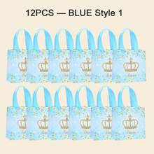 王子和公主派对礼品袋带手柄王子公主礼品糖果生日糖果礼品袋性别揭秘派对婴儿送礼会婚礼用品 - 彩色 - 查看 17