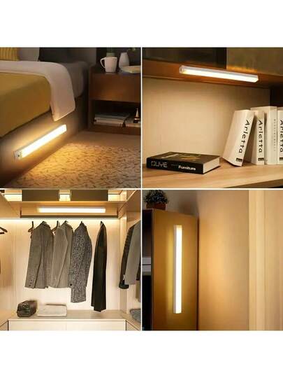 50cm/30cm/10cm Wireless Slimme Cabinet Verlichting LED, USB Rechargeable, Motion Sensor, Multi Brightness Modes, On/Off, Under Lighting Kit, Magnetic Ultra Slim, Easy Installation, Kitchen, Bedroom, Closet, Sink, Corridor, Staircase view 3