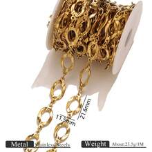1m Stainless Steel 18K Gold-Plated Flower And Heart Multi-Element Handmade Chain Chains DIY Charm Jewellery Making Chain Stainless Steel Chain Woman's Stainless Steel Jewellery Making Accessories Stainless Steel Ladies' Jewellery Accessories Accessories Suitable For Ladies' Daily Wear - Chain - View 23