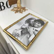 1pc 5", 6", 7", 8", 10" A4 Silver Stainless Steel Braided Pattern Photo Frame Easel, Home Decor, Random Picture Included - Multicolor - View 11