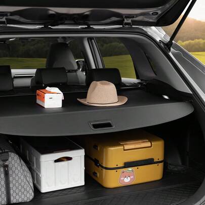 Retractable Cargo Cover For Toyot A, Upgraded Waterproof Trunk Cover Security Shield Shade For Toyot A RAV4 2019-2025 5-Seater, UV Resistant Rear Trunk Cover, Aluminum Alloy & PVC Leather Texture