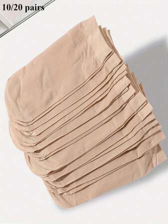 10/20 Pairs Sheer Color Transparent Socks, Comfortable Breathable Short Socks, Women's Sock And Over-The-Knee Socks