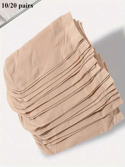 10/20 Pairs Sheer Color Transparent Socks, Comfortable Breathable Short Socks, Women's Sock And Over-The-Knee Socks