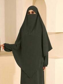 2 Stücke/Set Khimar Abaya, geeignet für den täglichen Gebrauch und Gebet von Frauen, langes Gewand, muslimische islamische Kleidung, geeignet für alle Jahreszeiten - Verschiedenfarbig - Übersicht 9