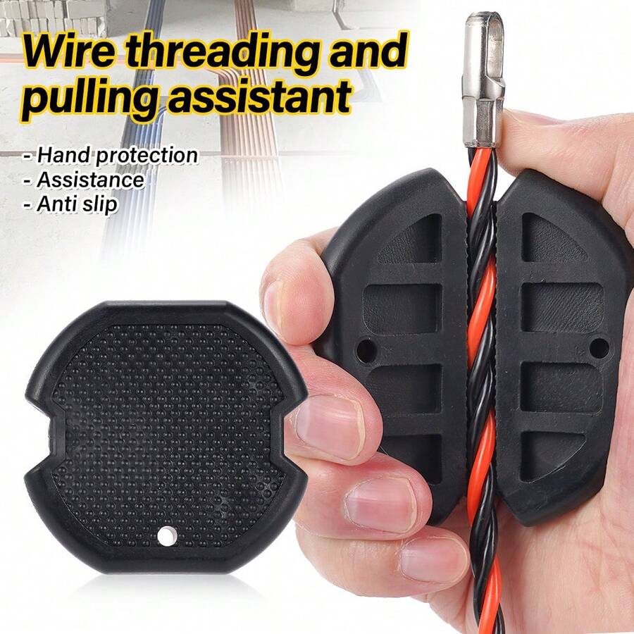 适用于3-6mm电工穿线电缆拉线器辅助装置PVC防滑省力鱼带导线拉线辅助器 - 黑色 - 查看 1