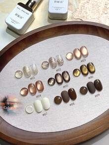 annies 12ml Esmalte de uñas en gel de la serie Sunset de Changhe para otoño e invierno, autonivelante, con brillo explosivo, unicolor, cuentas de vidrio y efecto ojo de gato, semi-permanente