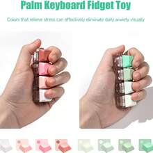 2 piezas de juguete antiestrés para adultos con clicker aleatorio, cubo de teclado de 4 en 1, botón mecánico de clicker, regalo para aliviar el estrés en la oficina, la escuela y el hogar (colores degradados) - 2 piezas multicolor - Ver 4