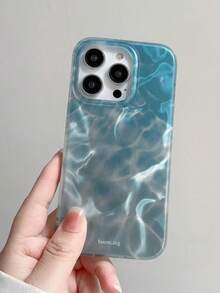 Ocean 1pc Water Wave Blue Phone Case Compatible With IPhone 17 Pro Max, New 14, 15 Pro, High-End 13, Fashionable 12, Anti-Drop 11, Minimalist 14 Pro, Personalized 16