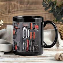 1pc 11oz Black Mechanic Toolbox Mug, Mechanic Coffee Cup, Auto Repair Gift, Perfect For Birthday, Party, Holiday, Christmas Gift - Multicolor - View 7