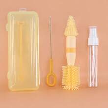 KUNT 1 Set Portable Newborn Baby Bottle Brush Storage Box Kit, Baby Nipple Brush Draining Rack Travel Accessories - Multicolor - View 14