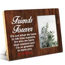 Friendship Gift For Men Women Friends Besties Rustic Best Friend Wood Picture Frame With Quotes Birthady Christmas Graduation Gifts For Friends Display Photo 4 X 6 Inch - Màu Hoa hồng đỏ - Xem 2
