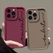 1 Stück personalisierter Silikonlinsen-Schutzhandy-Hülle mit individuellem Muster, geeignet für Apple 17, 16, 15, 14, 13, 12, 11 Pro Max Serie, Katze, Blumen, leuchtendes Pink, burgunderrot, Mode, farbig, passende Handyhülle, einfach personalisiert, einzigartig, geeignet als Geburtstags-, Feiertags-, Vatertags-, Erntedank-, Halloween-, Weihnachtsgeschenk für Freunde, Familie, Freundin