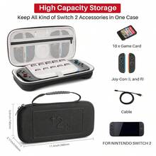 CBDYWVR Carrying Case For Switch 2 Console, With 10 Games Storage Cartridges, Protective Waterproof Switch 2 Bag With Mesh Pocket, Hard Shell Travel Box For Switch 2 Console & Accessories - 1 - Xem 5