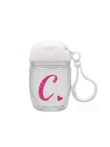 Rose Red Gold Letter Love A-Z Creative Printing Pattern, Transparent Hand Sanitizer Empty Bottle, Travel, Bracket Hook White Flip, Reusable Lid, Portable Empty Bottle Can Be Refilled, Cosmetics Container, Suitable For Liquid Lotion, Travel, Family Storage, Outdoor Travel, Is A Thoughtful Gift For Family And Friends, Graduation Gift, Mother's Day Gift, Anniversary Gift.