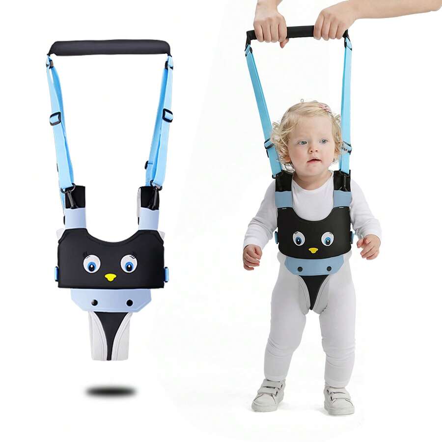 Baby Walker, Handheld Kids Toddler Walking Harness Helper Assistant Protective Belt Child Activity Walker Adjustable Standing Up Walking Learning Helper For Toddler 7-24 Month - 黑色企鵝 - 查看 1
