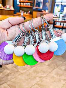 1pc Creative Cute Mini Table Tennis Racket Keychain Paddle Ping Pong Pendant Keyring Bag Ornament For Men Women Car Trinket Gift