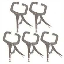 5pcs Locking Pliers Set, 5pcs Swivel Pad Locking C-Clamp Locking Pliers 6 Inch (With Jaws & Pads) - Multicolor - View 3