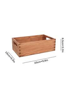 1pc Multifunctional Wooden Storage Basket, Desktop Organizer Box For Living Room, Skincare Products - Multicolor - View 14