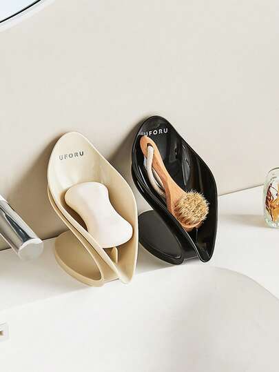 1pc Creative Soap Dish, Sink Drain Soap Tray, Self Draining Soap Holder, Soap Rack For Bathroom, Soap Storage Rack, Bathroom Accessories