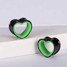2pcs Stainless Steel Dual-Tone Heart Shaped Ear Gauges, Suitable For Various Ear Types, Ear Piercing Jewelry, Earrings, New Low Allergy Accessories, Gift For Women - Heart - View 54