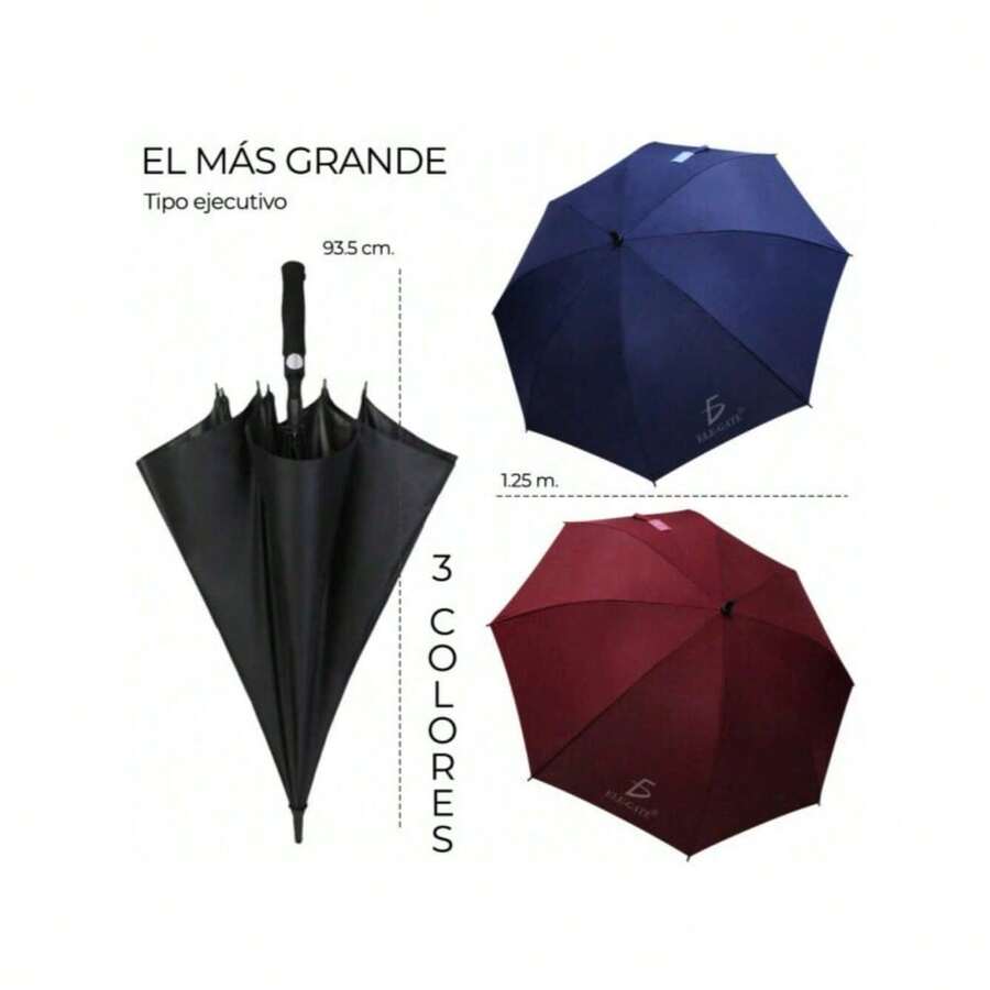 ELE-GATE sombrilla Paraguas Grande De Golf Ligero De Fibra De Vidrio - Burdeos - Ver 1