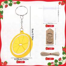 Erdbeere Schlüsselanhänger, Erdbeere und Zitrone Schlüsselanhänger als Partyfavors, Frucht Erdbeere Schlüsselanhänger für Gäste, weiße Geschenktüten mit Dankeschön-Anhängern, Frucht Favors für Erdbeeren Party Zubehör