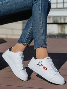 1 par de zapatillas deportivas de estilo coreano casual de suela baja para adolescentes, primavera 2025, versátiles y elegantes