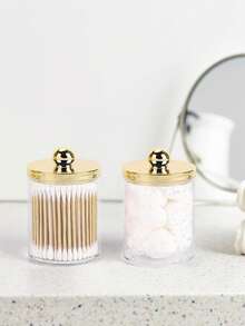 1/3支装棉签收纳盒，适用于浴室罐装收纳整理、梳妆台化妆品收纳，适合存放棉签、棉球、化妆棉、牙线棒等。 - 彩色 - 查看 9