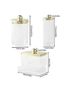 1/3支装棉签收纳盒，适用于浴室罐装收纳整理、梳妆台化妆品收纳，适合存放棉签、棉球、化妆棉、牙线棒等。 - 彩色 - 查看 13