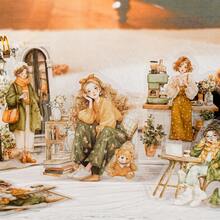 20张/包 女孩主题贴纸，创意美学贴纸，DIY装饰拼贴工艺材料，节日礼物，个性化剪贴簿学习用品文具 - 粉色 - 查看 4