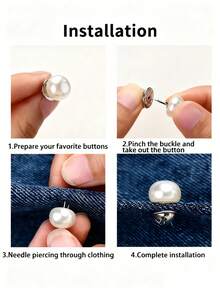 6/2 chiếc khuy nhựa thiết kế ngọc trai - Khuy điều chỉnh không cần may, khuy trang trí hình cầu màu trắng/bạc và vàng sáng bóng cho áo sơ mi, váy, áo khoác và áo kiểu - Bền và dễ sử dụng (6 chiếc), khuy đính kim sa thời trang, khuy đầu phẳng thanh lịch cho áo cardigan và áo khoác nữ - Nhiều màu - Xem 8