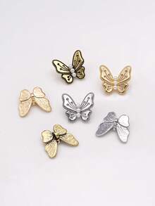 7 قطع/عبوة أزرار معدنية بتصميم أنيق على شكل فراشة مزينة باللؤلؤ، ديكور للمعاطف والكنزات والقمصان والفساتين والبدلات والفساتين الزفاف والحقائب والقفازات والقبعات، إكسسوارات خياطة وحرف يدوية DIY