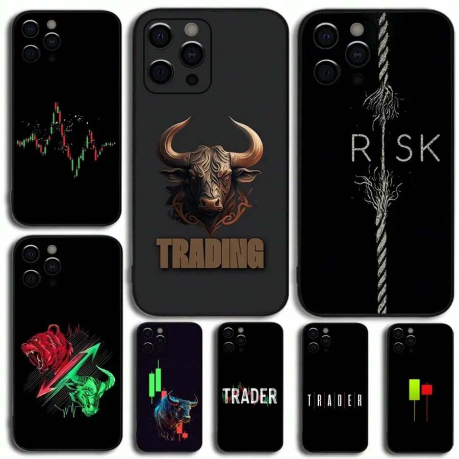 Day Trader Trader Trading Phone Case Cover Compatible With Apple  15,14,13,12,11,Pro,X,XS,Max,XR,Plus,Mini Soft Black Cover, Cover Compatible With  17 Case,  17 Pro Case,  17 Pro Max Case - Z1 - Xem 1