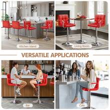 Butterslay 2pcs Modern Adjustable Bar Stools Swivel Counter Stools With Backrests And Footrest Dining Stool For Living Room, Bedroom, Island Kitchen - Red - View 4