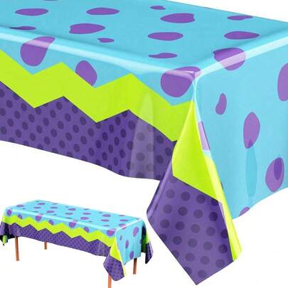 1 paquete/2 paquetes Mantel de 54 x 108 pulgadas con diseño de monstruos de dibujos animados, mantel temático de monstruos para fiestas de cumpleaños, baby shower y decoraciones de fiesta