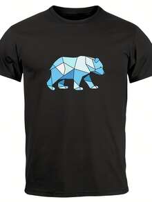 S Polygon Graphic Bear Outdoor Fashion Animal Hiking Geometric T-Shirt- - 款式8 - 查看 1