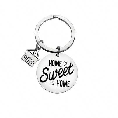 Sweet Home" Meaning Letter Keychain, Housewarming Gift, Elegant Key Chain Pendant