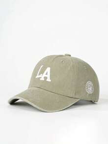 1pc Embroidered LA Washed Baseball Cap, Adjustable Outdoor Sun Protection Casual Hat Suitable For Spring/Autumn Travel, Beach, Vacation, Men, Y2K Style - Baseball Cap - View 9
