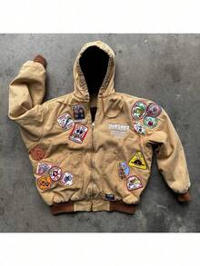 Sudaderas con capucha con cremallera y estampado 3D oversize unisex para uso casual - Óxido marrón - Ver 2